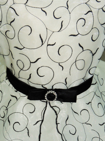 Black & White Flower Girl Dress